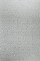 Metallic Floral Butterfly Fabric - Off-White - Embroidered Floral Butterfly Design Mesh Fabric by Yard