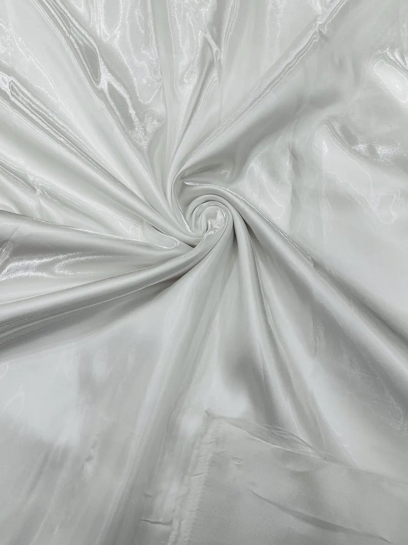 60" Crystal Liquid Satin Fabric - Water Shine Ultra Glossy Shimmer Reflective Bridal Satin Fabric By Yard