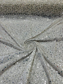 Pearl Sequins Heavy Fabric - Off-White - Heavy Duty Handmade Embroidery Lace Sequins By Yard