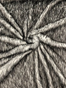 Husky Long Pile Fur Fabric - Off-White - Faux Husky Fur Fabric 2 Tone Shaggy Fur By Yard