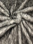 Husky Long Pile Fur Fabric - Off-White - Faux Husky Fur Fabric 2 Tone Shaggy Fur By Yard