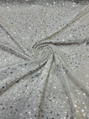 Pearl Sequins Heavy Fabric - Off-White - Heavy Duty Handmade Embroidery Lace Sequins By Yard