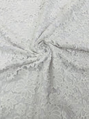 Guipure Lace Fabric - Off-White - Floral Lace Fabric Sold by The Yard