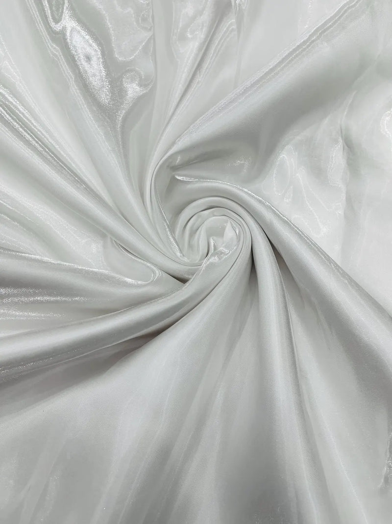 60" Crystal Liquid Satin Fabric - Water Shine Ultra Glossy Shimmer Reflective Bridal Satin Fabric By Yard