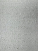 Metallic Floral Butterfly Fabric - Off-White - Embroidered Floral Butterfly Design Mesh Fabric by Yard