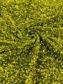 58/60" Velvet Sequins Stretch Fabric - Olive - Velvet Sequins 2 Way Stretch By Yard