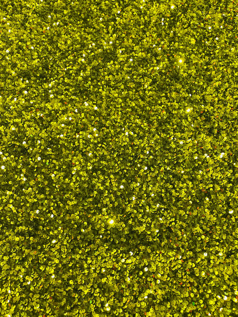 58/60" Velvet Sequins Stretch Fabric - Olive - Velvet Sequins 2 Way Stretch By Yard