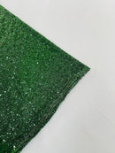Sparkle Glitter Beaded Fabric - Olive Green - Shimmer Stretch Glitter Fabric with Beads and Sequins Sold By Yard
