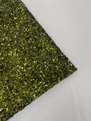58/60" Velvet Sequins Stretch Fabric - Olive Green - Velvet Sequins 2 Way Stretch Sold By Yard