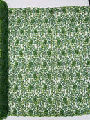 Embroidery Beaded Fabric - Olive Green - Beaded Floral Bridal Embroidery Fabric Sold by the yard