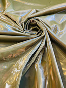Shiny Latex Stretch Vinyl - Olive Green - 4 Way Stretch Milliskin Vinyl Spandex Latex Fabric by Yard
