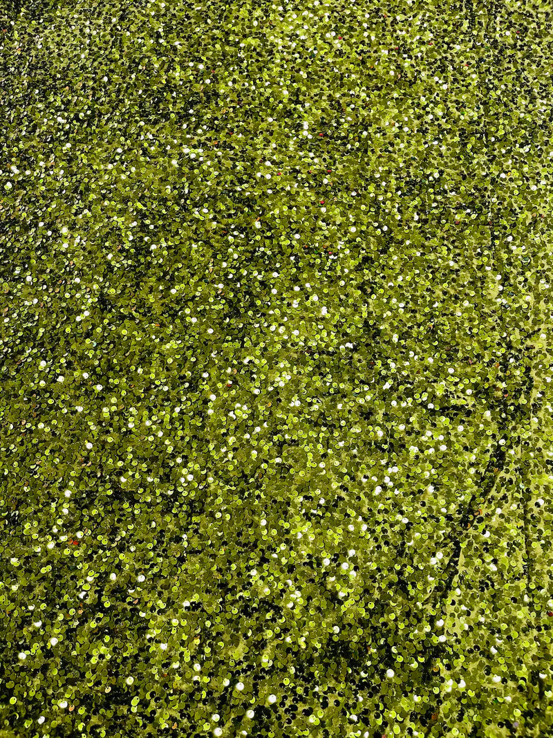 58/60" Velvet Sequins Stretch Fabric - Olive Green - Velvet Sequins 2 Way Stretch Sold By Yard