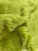 60" Solid Shaggy Faux Fur - Olive Green - Long Pile Luxury Shaggy Soft Faux Fur Fabric By Yard