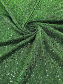 Sparkle Glitter Beaded Fabric - Olive Green - Shimmer Stretch Glitter Fabric with Beads and Sequins Sold By Yard