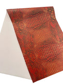 Faux Alligator Print Vinyl Fabric - Orange / Gold -  Faux Animal Print Sold by The Yard