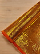 60" Metallic Foil Fabric - Orange / Gold - 4 Way Stretch Spandex Foggy Foil Shiny Metallic Fabric by Yard