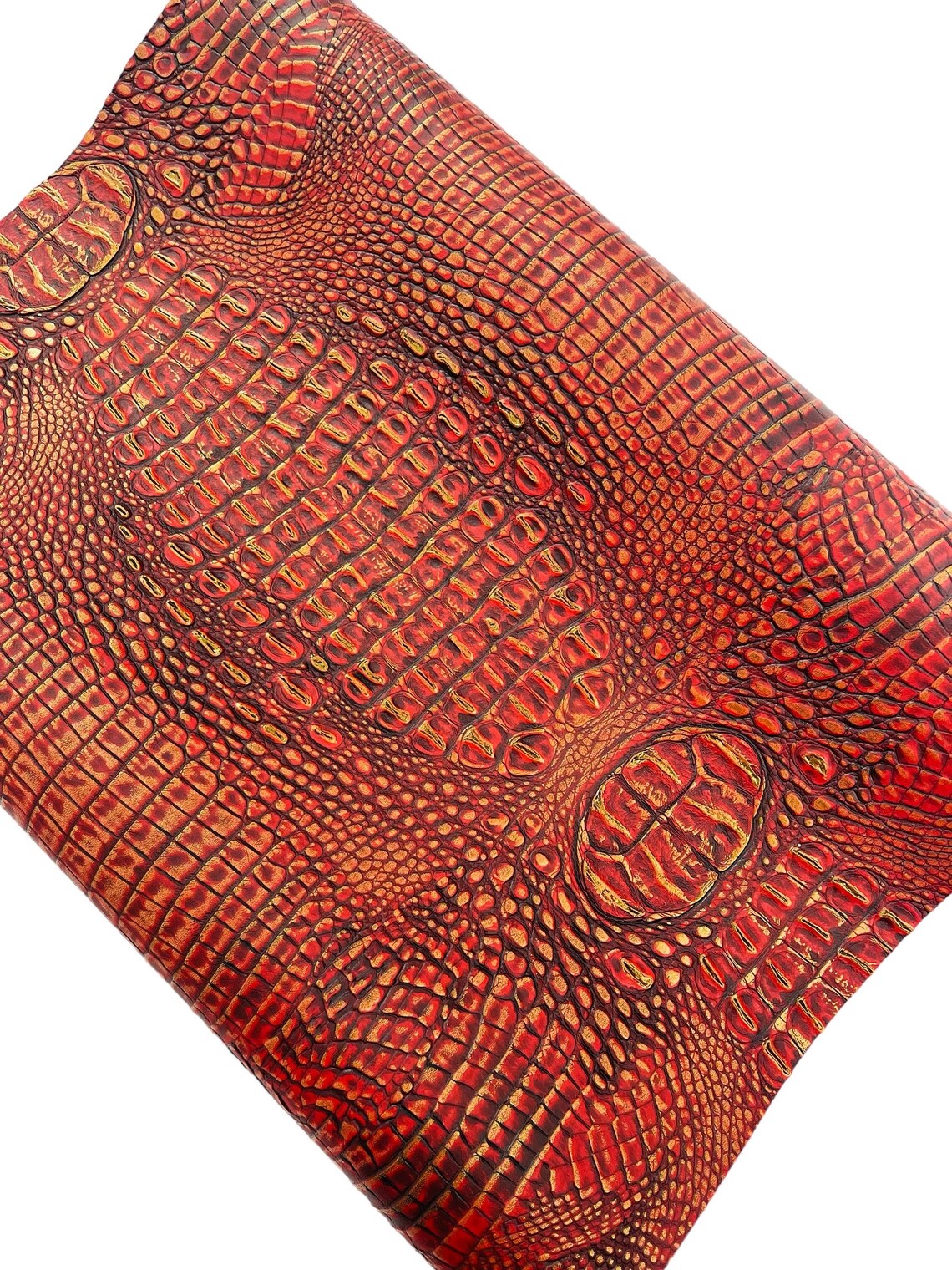 Faux Alligator Print Vinyl Fabric - Royal Blue -  Faux Animal Print Sold by The Yard main image 0