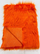 60" Solid Shaggy Faux Fur - Orange - Long Pile Luxury Shaggy Soft Faux Fur Fabric By Yard (Copy)