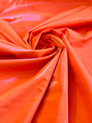 Shiny Latex Stretch Vinyl - Orange - 4 Way Stretch Milliskin Vinyl Spandex Latex Fabric by Yard
