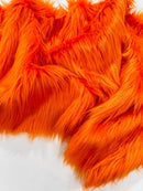 60" Solid Shaggy Faux Fur - Orange - Long Pile Luxury Shaggy Soft Faux Fur Fabric By Yard (Copy)