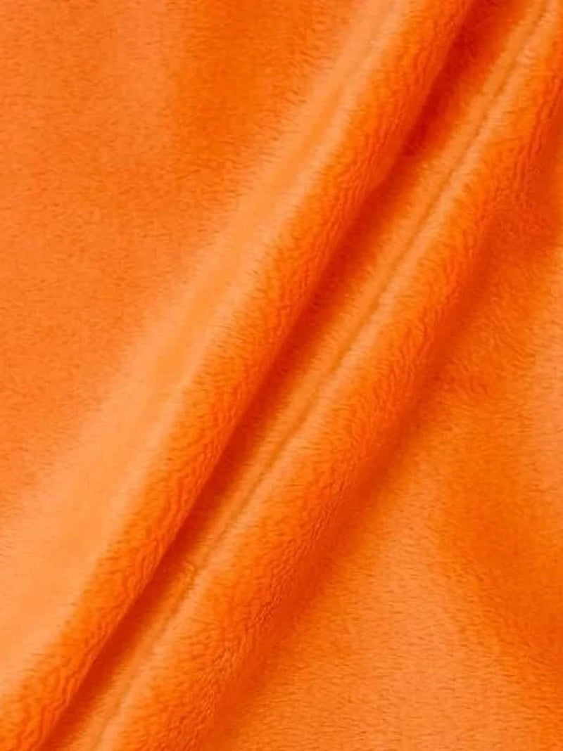 Soft Minky Faux Fur 3.mm Fabric - Orange - 60" Soft Minky Blanket Fabric by the Yard