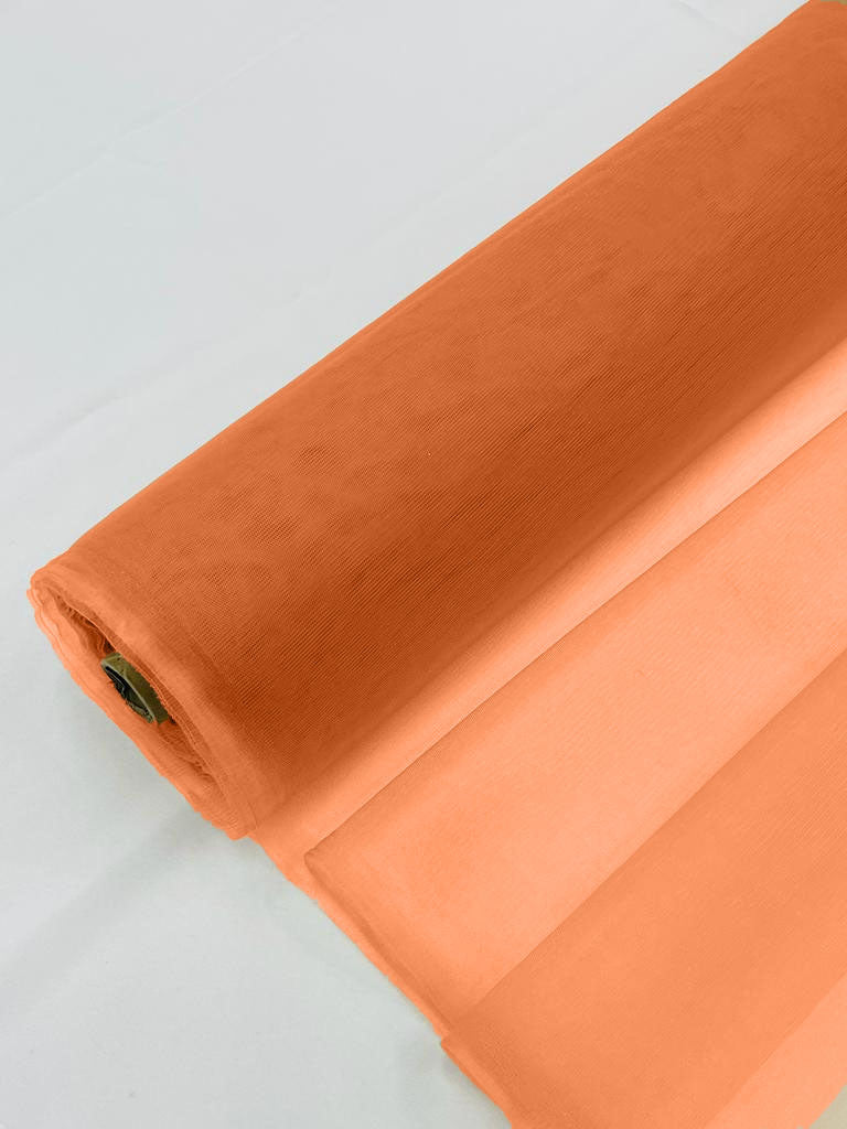 Illusion Mesh Fabric - Orange - 60" Illusion Mesh Sheer Fabric Sold By The Yard