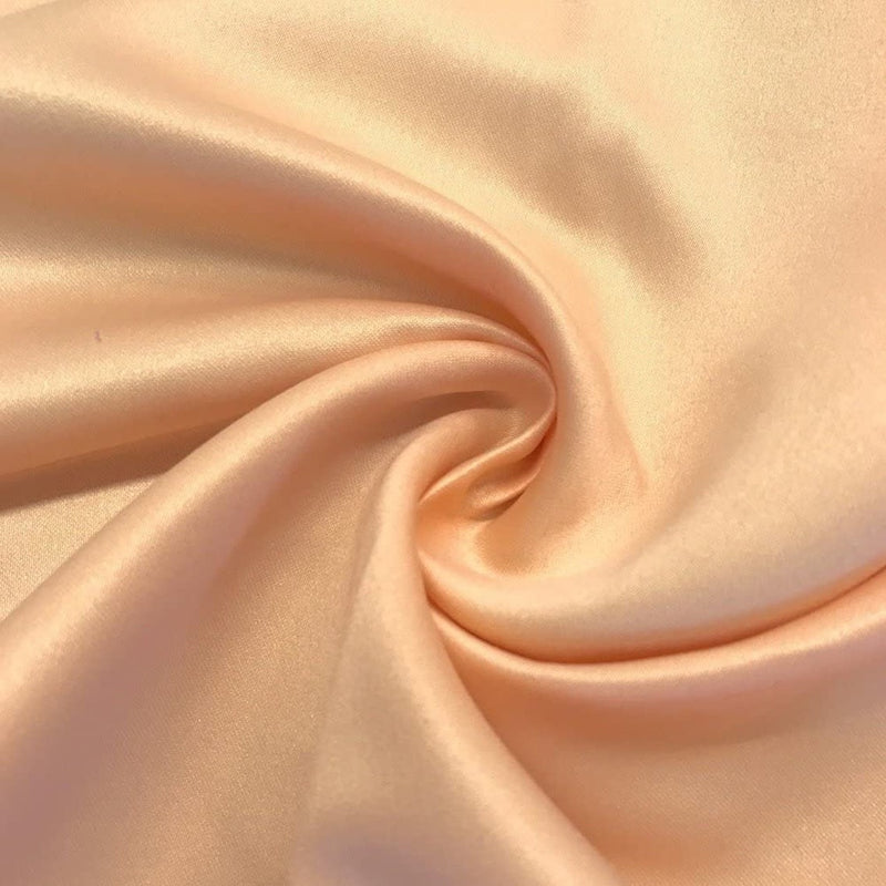 Matte L'Amour Satin - Peach - (Peau de Soie) Duchess Fabric For Bridal, Bridesmaid Dress By Yard