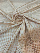 Fishnet Rhinestones Fabric - Spandex Fabric Fish Net with Crystal Stones by Yard