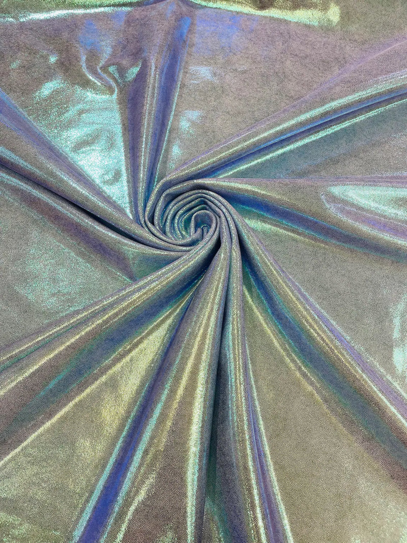 Mystique Spandex Foil Fabric - Pearl - Nylon/Spandex Iridescent Foggy Foil Fabric  4 Way Stretch 58/60" By Yard