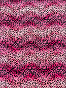 Leopard Print Velboa Faux Fur - Pink / Black - Leopard Animal Print Velboa Faux Fur Fabric By Yard
