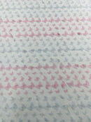 3D Butterfly Design -  Pastel Pink / Lilac - Embroidered 3D Butterfly Design On Lace Mesh Fabric By Yard