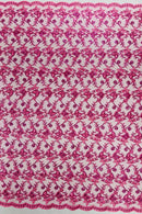 Metallic Floral Butterfly Fabric - Pink - Embroidered Floral Butterfly Design Mesh Fabric by Yard