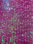 Sword Shaped Sequins - Pink - Hanging Iridescent Sequins On Mesh Fabric By Yard