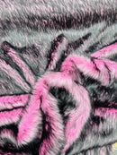 Husky Long Pile Fur Fabric - Pink - Faux Husky Fur Fabric 2 Tone Shaggy Fur By Yard