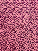 Leopard Chunky Glitter Fabric - Pink / Fuchsia - 54" Animal Print Glitter Vinyl Fabric By Yard