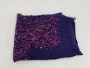 Triangle Pattern Sequins - Plum - 4 Way Stretch Fabric Sequins Geometric Design  By Yard