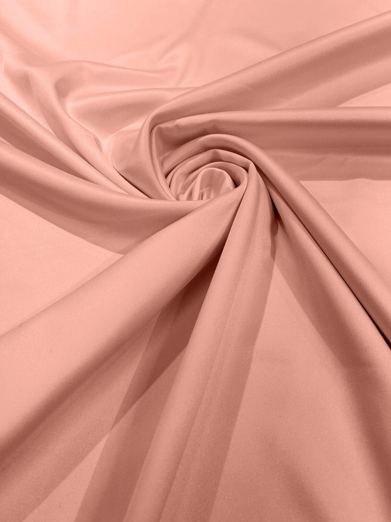 Matte L'Amour Stretch Satin - Rose Pink - Stretch Satin Fabric For Bridal, Prom Dress Sold By Yard