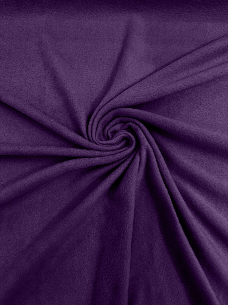 Solid Polar Fleece Fabric - Purple - Anti-Pill Soft Polar Fleece 58" Sold by Yard