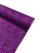 Leopard Chunky Glitter Fabric - Purple / Fuchsia - 54" Animal Print Glitter Vinyl Fabric By Yard