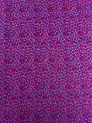 Leopard Chunky Glitter Fabric - Purple / Fuchsia - 54" Animal Print Glitter Vinyl Fabric By Yard