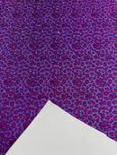 Leopard Chunky Glitter Fabric - Purple / Fuchsia - 54" Animal Print Glitter Vinyl Fabric By Yard