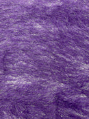 Metallic Fringe Eyelash / Feather - Purple / Silver - Embroidered Fabric with Hanging Details 2 Way Stretch By Yard