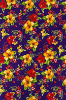 Hawaiian Floral Print Fabric - Purple - 45" Hibiscus Tropical Flower Cotton Fabric by Yard (Copy)
