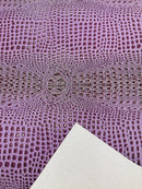 Faux Gator Print Vinyl Fabric - Purple - High Quality Faux Animal Skin Vinyl Sold by Yard