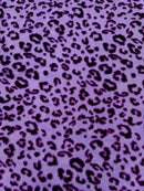 Cheetah Print Power Mesh Fabric -  Purple - 4 Way Stretch Glitter Cheetah Design Power Mesh Fabric by Yard