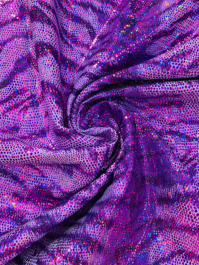 Tiger Print Spandex Fabric - Purple - Mystique 4 Way Stretch Animal Print Fabric 58/60" By Yard