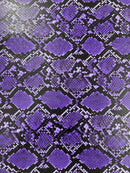Python Snake Print Vinyl Fabric - Purple -  Faux Animal Snake Print Vinyl Fabric Sold by Yard