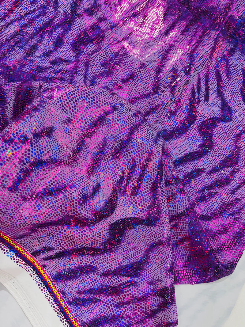 Tiger Print Spandex Fabric - Purple - Mystique 4 Way Stretch Animal Print Fabric 58/60" By Yard