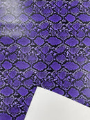 Python Snake Print Vinyl Fabric - Purple -  Faux Animal Snake Print Vinyl Fabric Sold by Yard