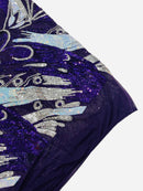 Olivia Sequins Design - Purple / Aqua / Silver - 4 Way Stretch Multi Color Sequin Fabric on Mesh Sold By Yard